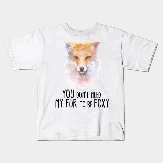 Cruelty-Free Fox Statement Kids T-Shirt by susannefloe